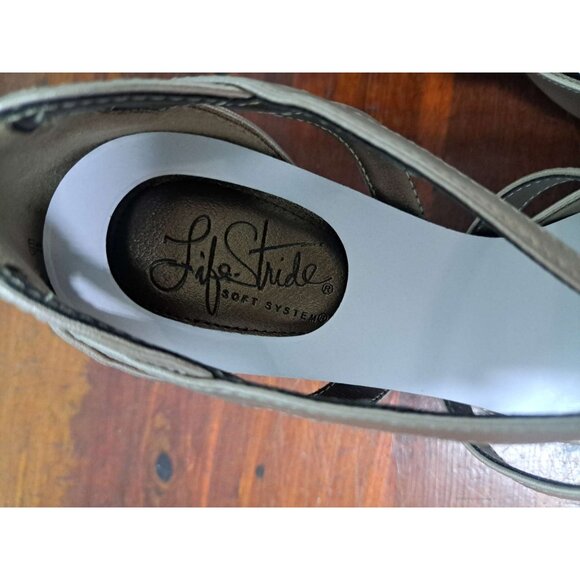 LifeStride Rose Gold Strappy Dress Shoes Heels 8M Soft System Heel New in Box - Picture 8 of 11